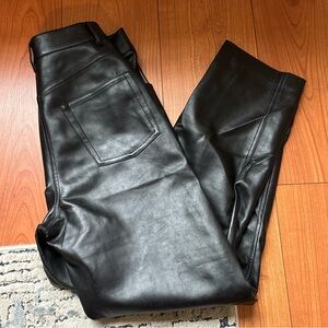 Aritizia Black Faux Leather Pants Size 8